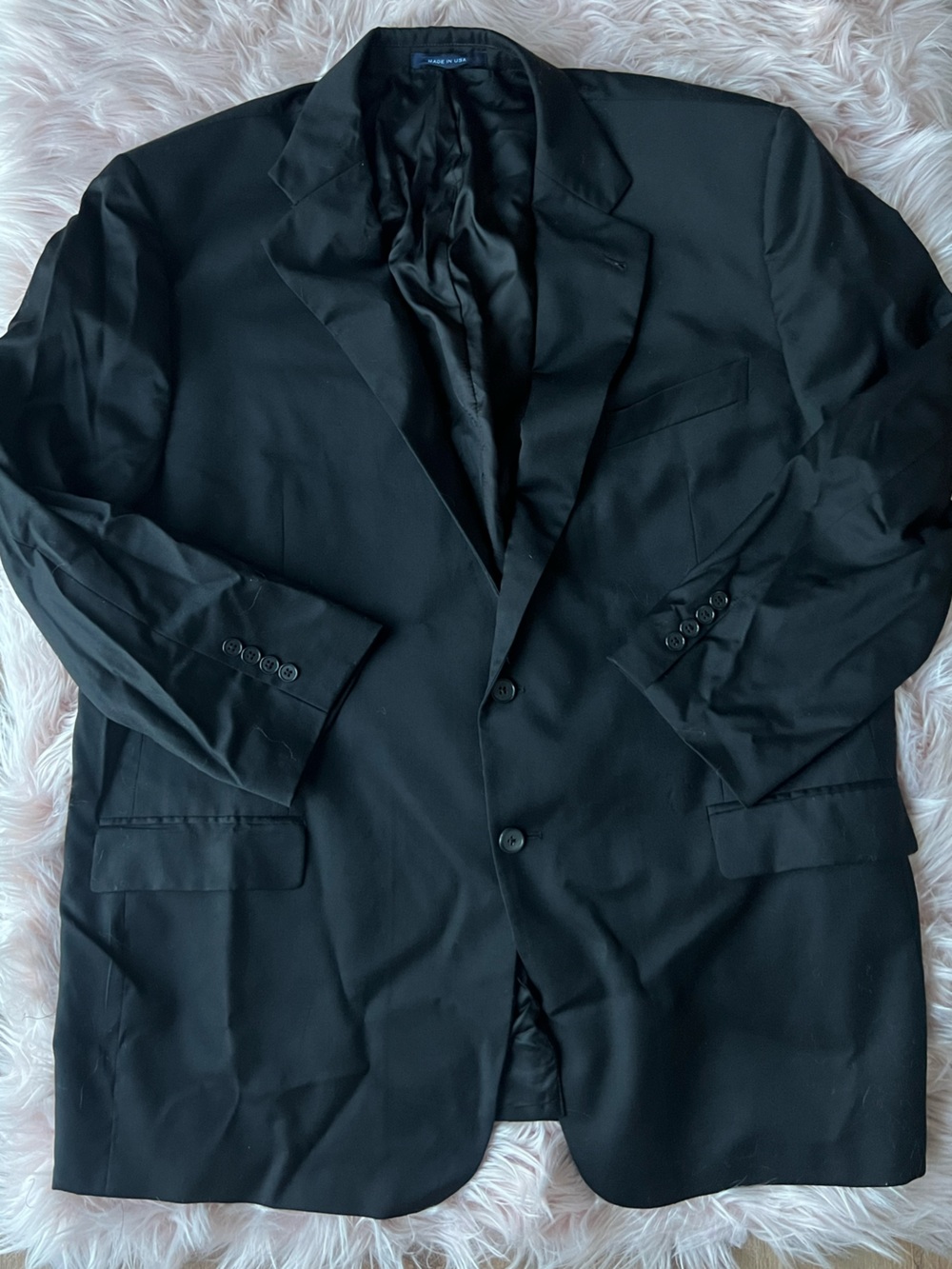 Made in USA Joseph Abboud Black Single-Breasted Suit Jacket Vintage